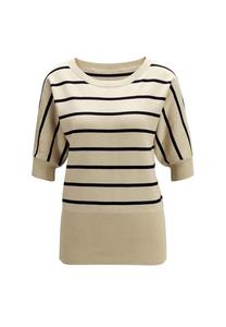 Полосатый свитер с короткими рукавами и широким поясом. Madeleine, мультиколор