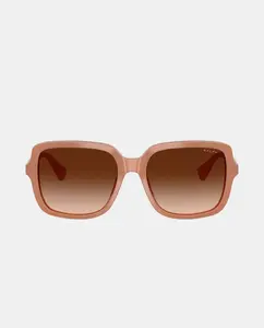 Женские солнцезащитные очки квадратной формы из ацетата с градиентными линзами Ralph Lauren, пастельно-розовый