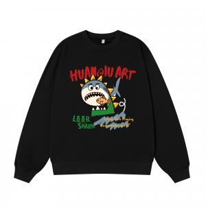 Свитшот с круглым вырезом Unisex HUANQIU, черный (fleece-lined)