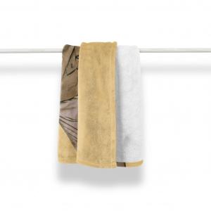 Мягкое фланелевое флисовое одеяло ABAKUHAUS Hipster, винтажная одежда Goose Woman, уютный плюш для использования в помещении и на улице, 125 x 175 см, пастельно-коричневый и бледно-сепия