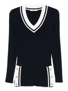 Джемпер с контрастной отделкой Alberta Ferretti, синий