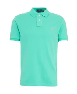 Зеленая приталенная рубашка-поло Polo Ralph Lauren, зеленый