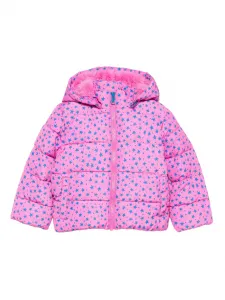 Стеганый пуховик с принтом Stella Mccartney Kids, розовый