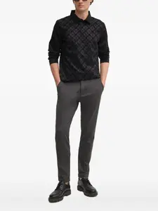 Рубашка-поло с длинными рукавами и узором Joop!, черный