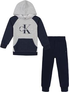 Комплект из 2-х флисовых спортивных штанов Calvin Klein для мальчиков, Blue Heather/Platinum Heather/Navy Blazer