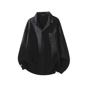 Рубашка Unisex Lapel Moderate WARRIOR, черный[free diy badge]