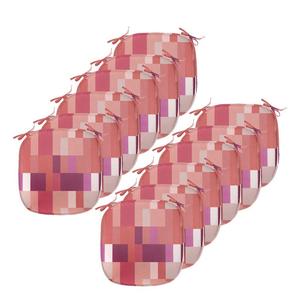 Подушки на обеденный стул ABAKUHAUS персикового цвета, геометрическая квадратная красочная декоративная водонепроницаемая подушка с ремнями для кухонных сидений, 40 см x 40 см — упаковка из 12 шт., фиолетовый