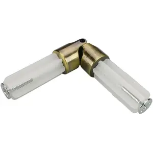 Соединитель 1 шт., угловой соединитель для карнизных труб Ø 16 мм Liedeco, Messingfarben-antik