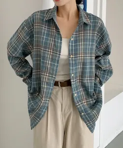 Клетчатая рубашка-туника с крупным силуэтом Aimoha - Select -, цвет Blue