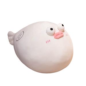 Уродливые милые плюшевые игрушки рыба-фугу высота 50см/70см/90см Fox fairy, белый