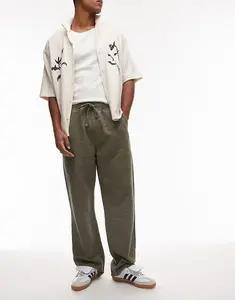 Свободные текстурированные брюки Topman цвета хаки