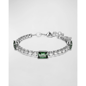 Теннисный браслет Matrix с кристаллами родия SWAROVSKI, цвет Green