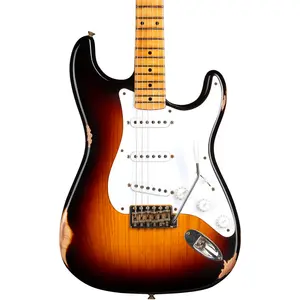 Электрогитара Fender Custom Shop 70-летний юбилей 1954 Stratocaster Relic лимитированное издание, широкий выцветший 2-цветный санберст