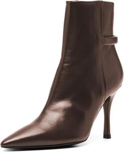 Женские классические ботильоны FOWT с острым носком, боковой молнией, тонким высоким каблуком, для вечеринок и свиданий, размер 4-16 US, Saddle Brown