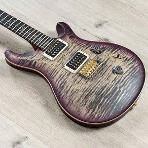 Гитара PRS Paul Reed Smith Wood Library Custom 24, обожженный клен с фактурой пламени и ясень, цвет Charcoal Purple Burst