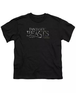 Футболка с коротким рукавом и логотипом для мальчиков Fantastic Beasts, черный