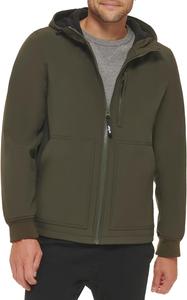 Мужская водонепроницаемая куртка-толстовка с капюшоном из мягкого материала Levi's для трейлраннинга, Olive Open Bottom