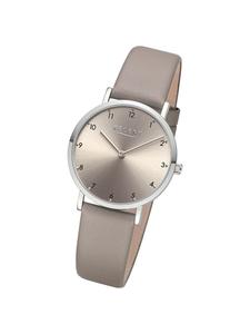 Аналоговые наручные часы Regent с бежевым кожаным ремешком, средний размер (примерно 32 мм)