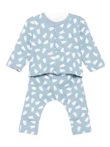 Комплект брюк с принтом медведя (комплект из двух штанов) Petit Bateau, синий