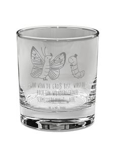 Бокал для джина, с рисунком гусеницы и бабочки, прозрачный Mr. & Mrs. Panda