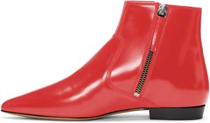 Женские ботильоны XYD, формальные, с острым носком, закрытым мыском, низким каблуком, для офисного платья, обувь с двусторонней молнией, Rot/Ausflug, Einfarbig (Getaway Solids)