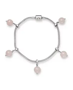 Регулируемый браслет с подвеской из розового кварца 8 мм и длиной 7,5 дюймов из стерлингового серебра Macy'S, pink