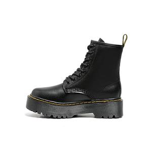 BENZI Женские черные короткие ботинки Dr Martens [Однослойные - 8 люверсов], цвет Black [Single Layer - 8 Holes]