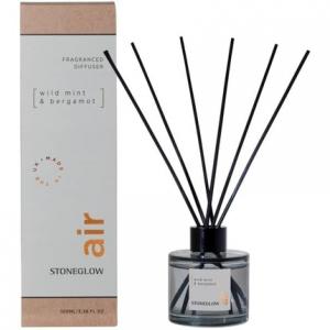 Ароматический диффузор Stoneglow Elements Collection Air Wild Mint & Bergamot 100 мл, серый Stoneglow Candles London