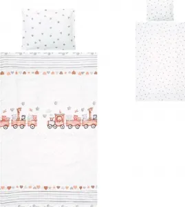 Детский комплект постельного белья , 3 предмета, пододеяльник 140 x 95 см, подушка 43 x 35 см, простыня 150 x 100 см, белый/серый Lorelli