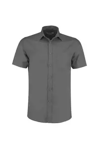 Рубашка из поплина с короткими рукавами Kustom Kit, серый