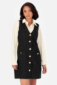 Платье мидакси с запахом и длинными рукавами плиссе Lovedrobe, черный