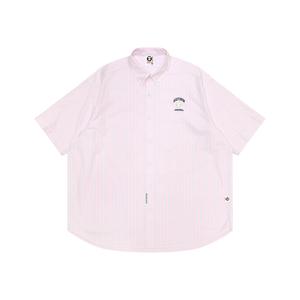 Рубашка *A Bathing APE с логотипом Moonface в полоску Aape, розовый