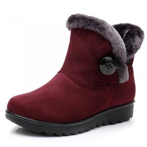 EGCHI Женские зимние сапоги черно-бордовые, цвет Burgundy