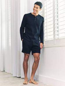 Шорты для отдыха из вафельной хлопковой ткани Chelsea Peers, Navy