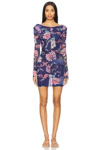 X revolve мини-платье hadley от Agua Bendita, navy multi