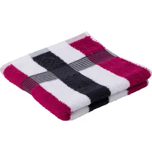 Полотенца New York в наборе, в полоску, с текстурной каймой Gözze, белый