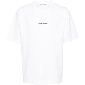 Футболка из хлопка с логотипом Acne Studios, белая