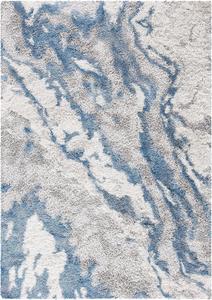 Ковер SAFAVIEH, 61 x 153 см, Horizon Shag Collection, Grey & Blue, без линьки и простой в уходе, идеально для помещений с высокой проходимостью: прихожая, гостиная, спальня (HZN890G)