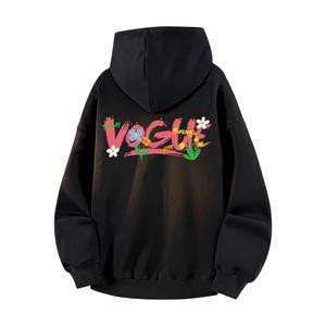 Толстовка Unisex Hooded Thickened Heavyweight HUANQIU, черный (hat drawstring fleece-lined)