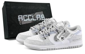 Nike Кроссовки для скейтбординга Dunk Low Retro, износостойкие и легкие, унисекс, серо-белые