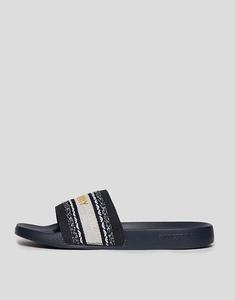 Шлепанцы для бассейна Superdry Vegan, выполненные из тканой ткани, в цвете «настоящий темно-синий»