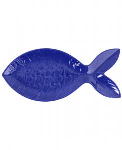 Большое фигурное блюдо для рыбы на Санторини VIETRI, синий