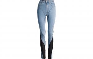 Mugler Spiral Panel Jeans Light Denim Blue/Black H&M, Синий Черный