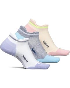 Носки Feetures Elite Ultra Light No Show Tab 3-Pair Pack, цвет White Lilatech/Gray Sky/Sandy Melon