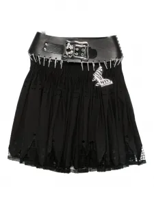 Юбка с карабином и аппликацией в виде бабочки Chopova Lowena, черный