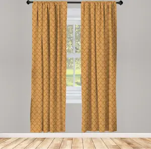 Шторы ABAKUHAUS из дамасской ткани в стиле рококо, женственный ренессансный узор с декоративными племенными эффектами, 2 полотна, 75 x 245 см, цвет имбирно-бежевый Abakuhaus