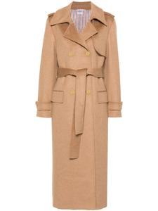 Двубортное пальто Thom Browne, нейтральный цвет