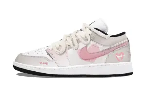 Jordan Кроссовки Air 1 Low Heartbeat Girlish устойчивые к истиранию низкие винтажные баскетбольные unisex pink