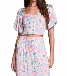 Эйлсия Топ с цветочным принтом в розовом цвете Saltwater Luxe