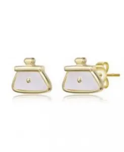 Детские серьги-гвоздики с перламутровым покрытием 14 карат Gigigirl, gold